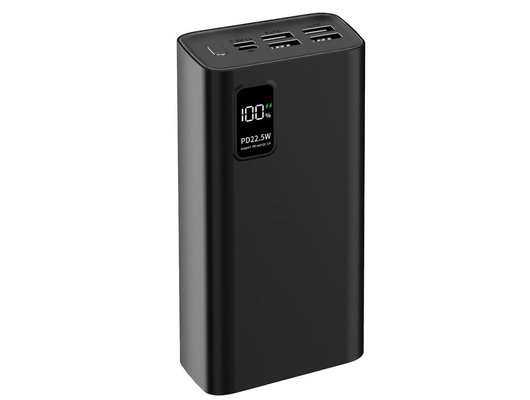 Внешний аккумулятор PERO PB07 30000 mAh, Li-Pol, output USB-C + 4 USB-A, черный